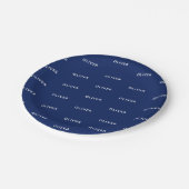 キッド誕生日ダークブルー名 ペーパープレート (アングル)