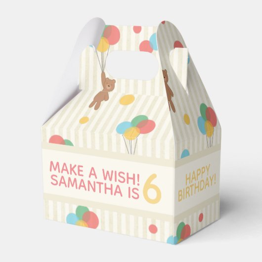 キッド誕生日バルーンテディベア年齢 フェイバーボックス (裏面サイド)