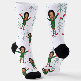 キッド顔&ネーム小妖精や小人クリスマスパタおもしろいーン ソックス