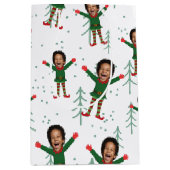 キッド顔&ネーム小妖精や小人クリスマスパタおもしろいーン ミディアムペーパーバッグ (正面)