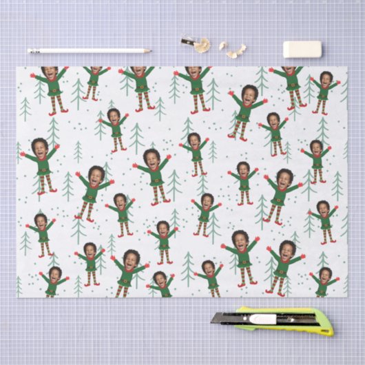 キッド顔&ネーム小妖精や小人クリスマスパタおもしろいーン 薄葉紙 (クラフト)