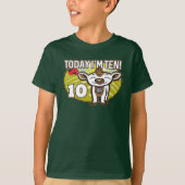 キッド10誕生日今日は10だ！かわいい牛 Tシャツ (正面)