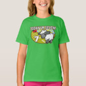 キッド7誕生日今日はセブンだ！かわいい子羊 Tシャツ (正面)