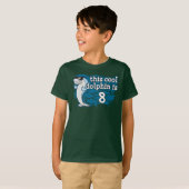 キッド8誕生日このクールイルカは8だ Tシャツ (正面フル)