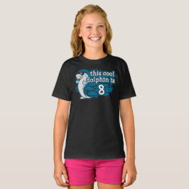 キッド8誕生日このクールイルカは8だ Tシャツ