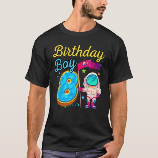 キッド8誕生日月宇宙宇宙飛行士銀河系 Tシャツ (正面)