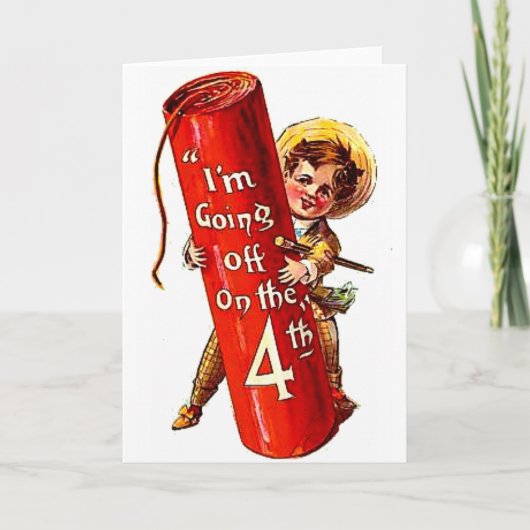 キッド・ファイクラッカージョーク7月4日ヴィンテージはがきアート カード (正面)