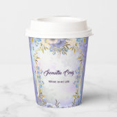 キッパステルブルーフラワー開花フローラ誕生日パーティー 紙コップ (裏面)