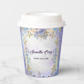 キッパステルブルーフラワー開花フローラ誕生日パーティー 紙コップ (正面)