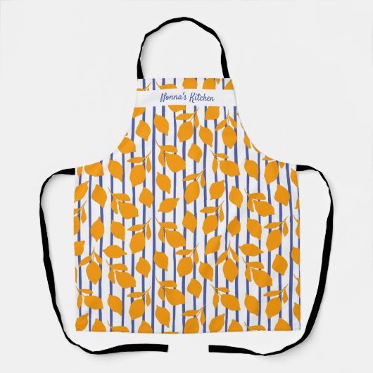 キッパーソナライズされたイタリアンモダンチのレモン エプロン (正面)