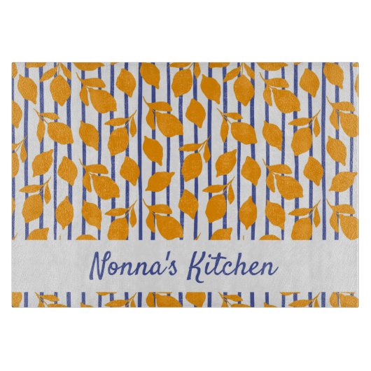 キッパーソナライズされたイタリアンモダンチのレモン カッティングボード (正面)