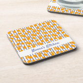 キッパーソナライズされたイタリアンモダンチのレモン コースター (左側)