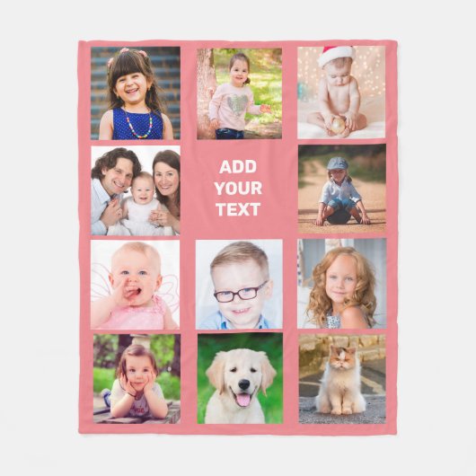 キッパーソナライズされたズファミリー写真 フリースブランケット (正面)