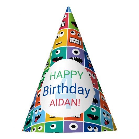 キッパーソナライズされたズモンスター誕生パーティーに年齢を加える パーティーハット (正面)