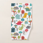 キッパーソナライズされたズ恐竜カラフル林 バスタオルセット (ハンドタオル)