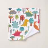 キッパーソナライズされたズ恐竜カラフル林 バスタオルセット (ウォッシュタオル)