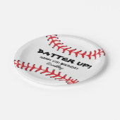 キッパーソナライズされたズ野球誕生日プレート ペーパープレート (アングル)