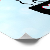 キッパーソナライズされたチン用の青と黒のウェイクサイン ポスター (角)