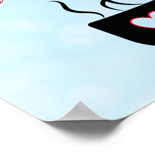 キッパーソナライズされたチン用の青と黒のウェイクサイン ポスター (角)