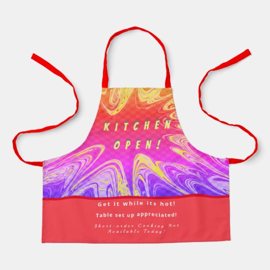 キッパーソナライズされたチン開く+ 3つのコメンおもしろいト エプロン (正面)