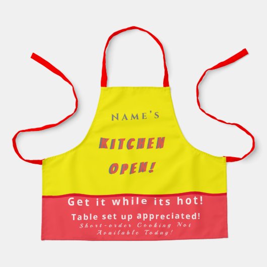 キッパーソナライズされたチン開く+ 3注釈おもしろエプロン エプロン (正面)