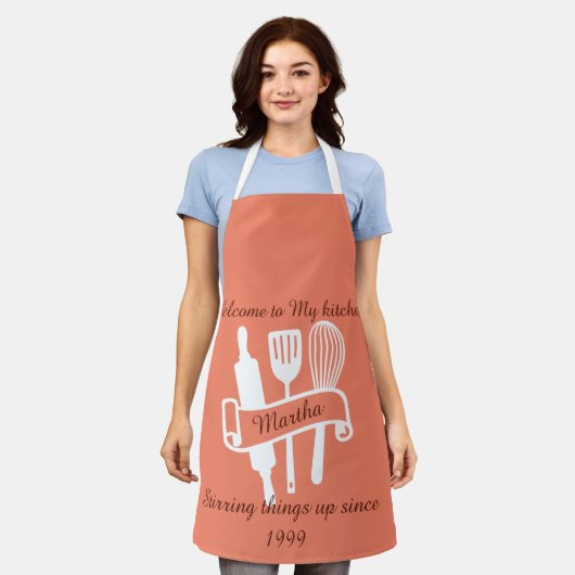 キッパーソナライズされたチ エプロン (着用した状態)