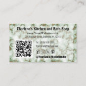 キッフェイクチン改装店用緑金ゴールド大理石 名刺 (裏面)