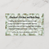 キッフェイクチン改装店用緑金ゴールド大理石 名刺 (正面)