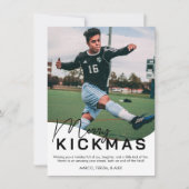 キッメリークマスサッカー写真クリスマス シーズンカード (正面)