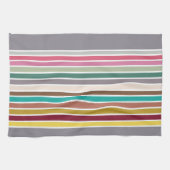 キッモダンストライプのカラフルチン用タオル キッチンタオル (横)