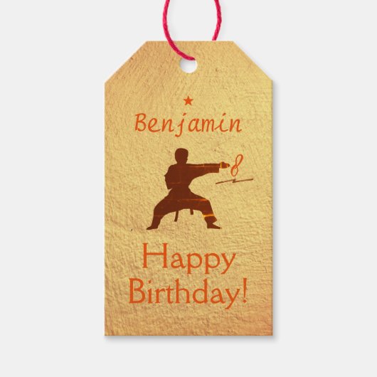 キッモダント武術アーツキッズカラテ誕生日 ギフトタグ (正面)
