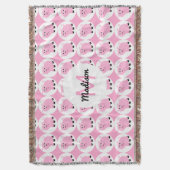 キッモノグラムのズピンク豚型動物 スローブランケット (正面縦)