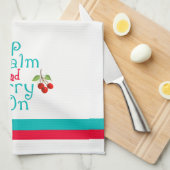 キッ保チンタオルの上の落ち着いたさくらんぼ キッチンタオル (四つ折り)