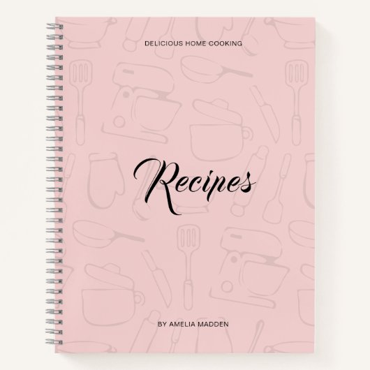 キッ図解入りの、写真付きのチン用品パーソナライズされたレシピ ノートブック (正面)