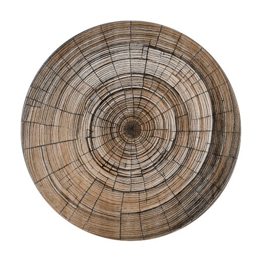 キッ素朴チンの木リングや輪丸切り盤 カッティングボード (正面)