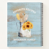 キッ素朴チン器具ひまわりブルーウッドレシピ ノートブック (裏面)