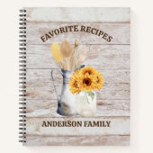 キッ素朴チン器具ひまわり白木レシピ ノートブック (正面)