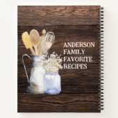 キッ素朴チン器具花茶色の木製レシピ ノートブック (裏面)