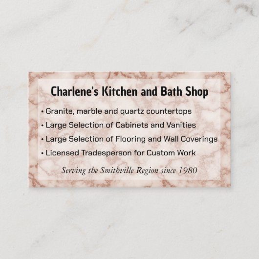 キッ素朴チン改造店用黒大理石 名刺 (正面)