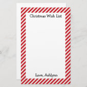 キッ赤と白ズクリスマスウィッシュリスト 便箋 (正面/裏面)