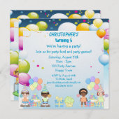 キッ遊ズ·イン·プレイグラウンド·パーティー招待状 招待状 (正面/裏面)