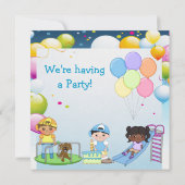 キッ遊ズ·イン·プレイグラウンド·パーティー招待状 招待状 (裏面)