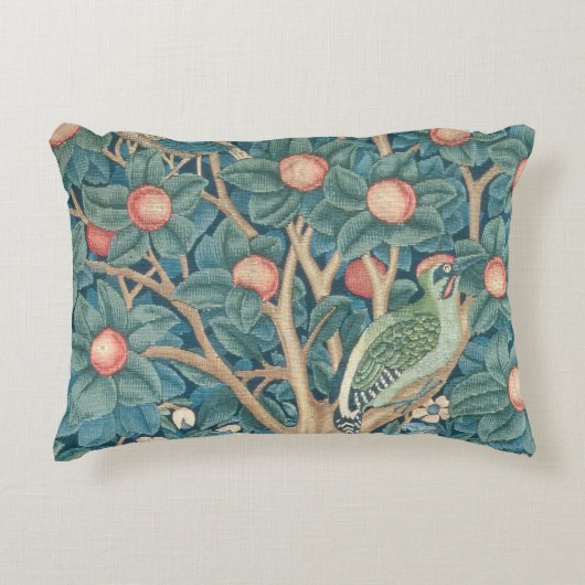 キツツキのタペストリー、キツツキの詳細 アクセントクッション (正面)