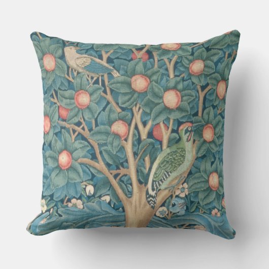 キツツキのタペストリー、キツツキの詳細 クッション (正面)