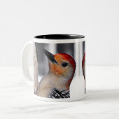 キツツキのポートレート ツートーンマグカップ (正面左)