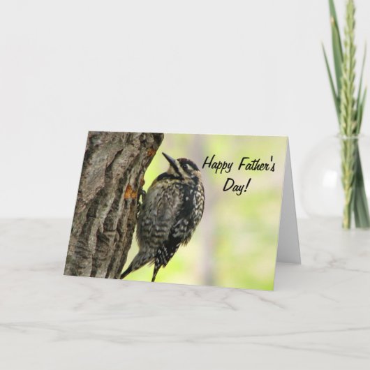 キツツキの父の日の挨拶状 カード (正面)