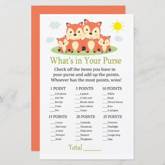 キツネあなたの財布ゲームの中に何がある (正面/裏面)