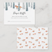 キツネおむつラッフルベビーシャワーカード エンクロージャーカード (正面/裏面)