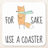 キツネおもしろいにコースターを使用する スクエアペーパーコースター (正面)