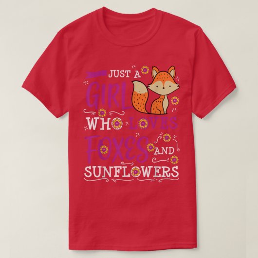 キツネおもしろいガール愛ひまわり恋人の女性G Tシャツ (デザイン正面)